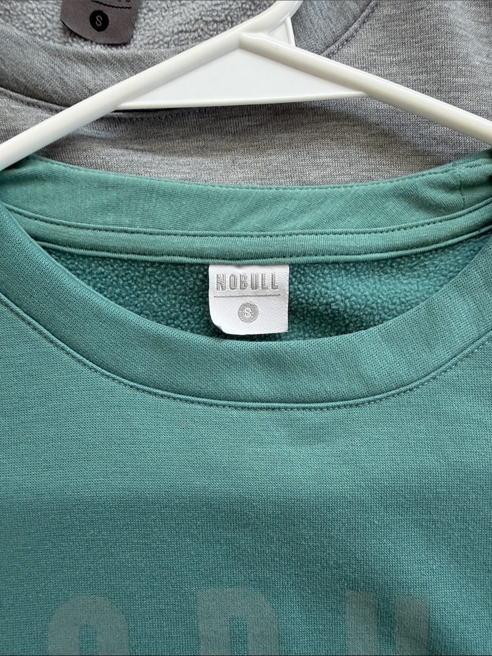 NOBULL Crewneck Sweatshirt in Teal and Light Gray - Picture 2 of 3
